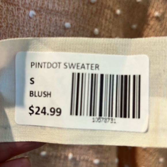 New In, blush colored, dotted sweater. - Picture 4 of 4